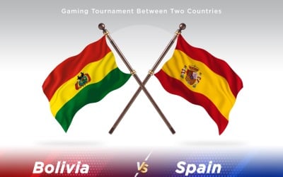Bolivia kontra Spanien två flaggor