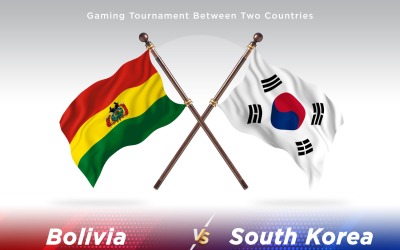 Bolivia kontra Sydkorea Två flaggor