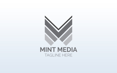Modèle de conception de logo de lettre Mint Media M