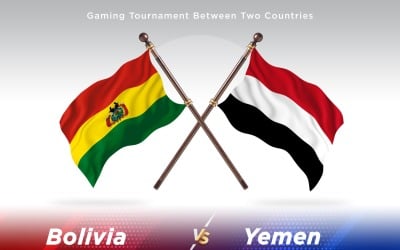 Bolivia kontra Jemen två flaggor