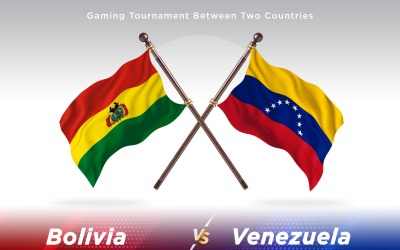 Bolivia kontra Venezuela Två flaggor