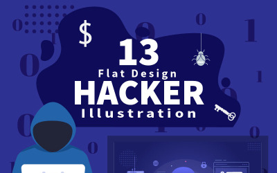 13 ilustração vetorial de hacker