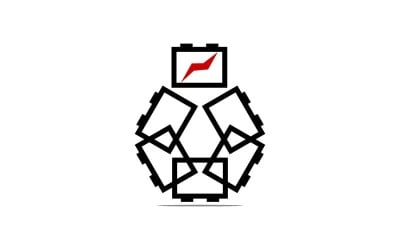 Logotipo de design de vetor de modelo de qualidade de bateria Accu