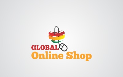 Modèle de conception de logo de boutique en ligne mondiale