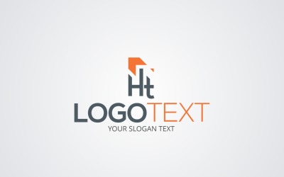 Modèle de conception de logo de texte de logo Ht
