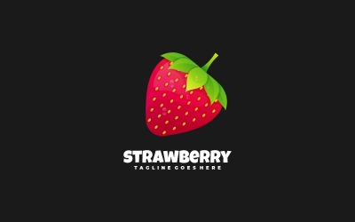 Modèle de logo de dégradé de fraise