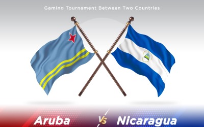 Aruba kontra Nicaragua Två flaggor