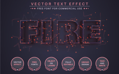 Fire -  Editable Text Effect, Font Style, Graphics Illustration