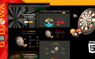 Golgowa Dart & Pool HTML5 Website Template