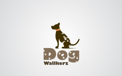 Modèle de conception de logo de chien Wallkerz