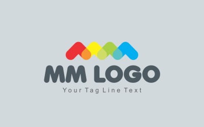 Modèle de conception de logo MM logo