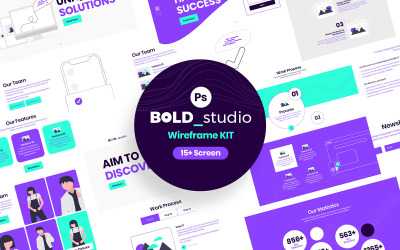 Modello di kit wireframe BoldStudio