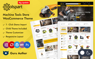 ToolsPart — лучший магазин инструментов, адаптивная тема Elementor WooCommerce