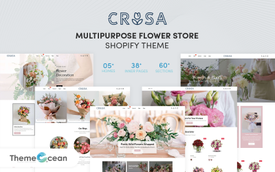 Crosa | Multi-purpose Shopify-tema för blomsteraffär