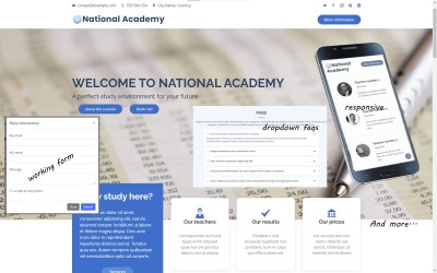National Academy - Eine Bootstrap-basierte Landingpage-Vorlage für das Training und das Lernen von Unternehmen
