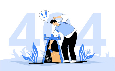404 Нічого не знайдено ілюстрація концепція вектор