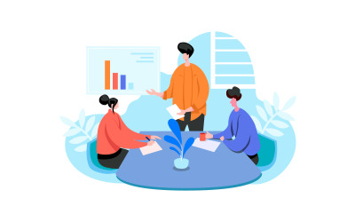 Office Teamwork Illustratie Concept Vector