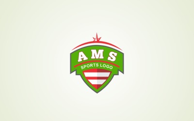 Шаблон дизайна логотипа AMS Sport