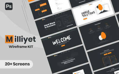 Шаблон набора Milliyet Wireframe Kit