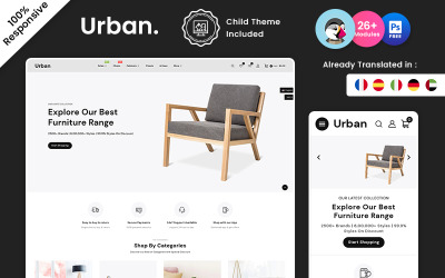 Urban - Многоцелевой магазин престашоп для интерьера и мебели