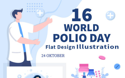 16 World Polio Day Background Vector Illustration
