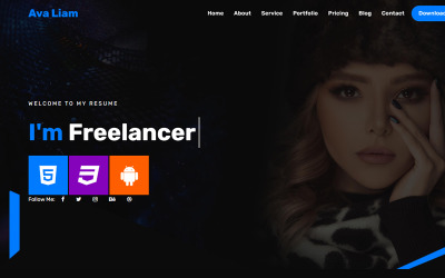 Ava - Personal Portfolio Free Landing Page Template
