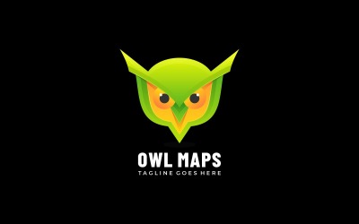 Baykuş Haritaları Gradyan Logo Stili