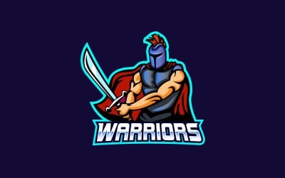 Concetto di vettore dell&amp;#39;icona del logo della mascotte del guerriero