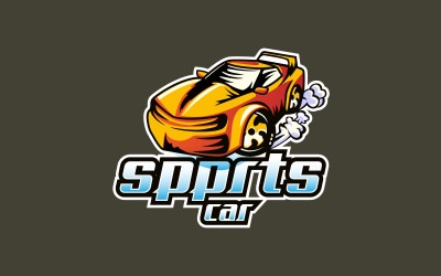 Diseño de vector de logotipo de mascota de coche deportivo