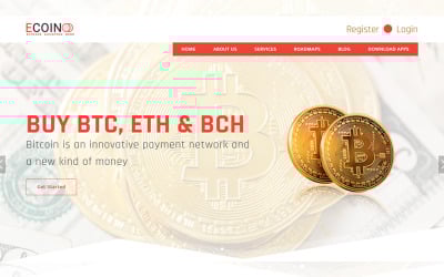 Ecoin - Cryptocurrency Bitcoin Website Template
