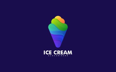 Estilo de logotipo colorido gradiente de sorvete