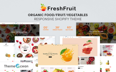 FreshFruit - органическая еда/фрукты/овощи для электронной коммерции Shopify Тема
