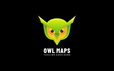 Owl Maps Logostil mit Farbverlauf