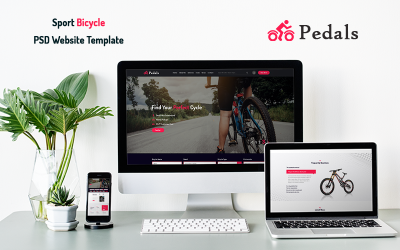 Pedalen - Sportfiets PSD-websitesjabloon