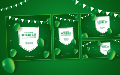 Saudi National Day - Banner-Vorlage für Werbung auf Youtube und Social Media