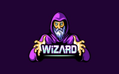 Wizard mascotte logo pictogram ontwerp