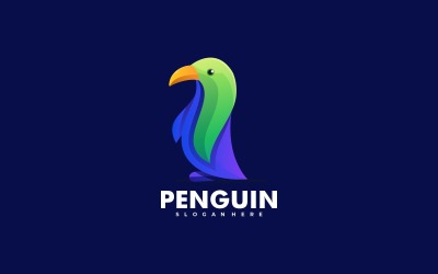 Estilo de logotipo de degradado de pingüino