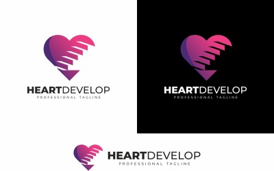Modèle de logo de développement cardiaque