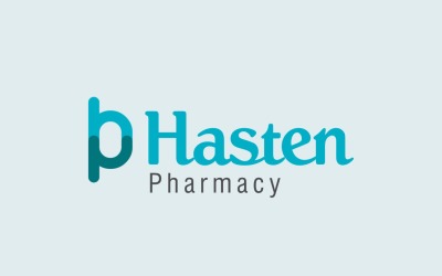 Modelo de logotipo da farmácia Hasten