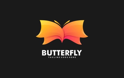 Modelo de logotipo de cor de borboleta