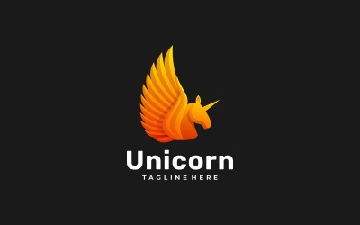 Plantilla de logotipo degradado de unicornio
