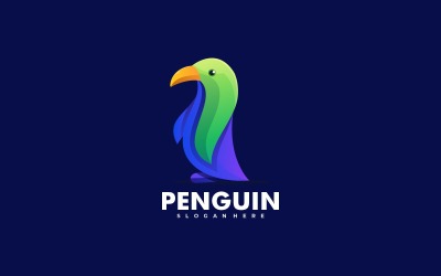 Stile logo sfumato pinguino