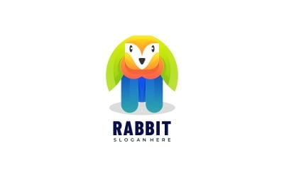 Vector, conejo, colorido, logotipo, estilo