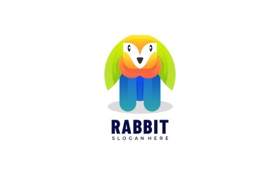 Vector kanin färgglada logotyp stil