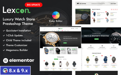 Адаптивна тема для магазину цифрових годинників Lexcon Prestashop