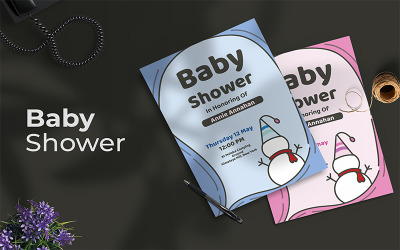 Bałwan Baby Shower - Zaproszenie