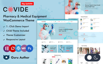 COVIDE – Адаптивна тема WooCommerce Elementor для медичного магазину