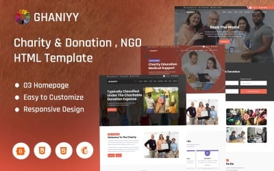 Ghaniyy - Charity &amp;amp; Donation One Page HTML Landing Page Template