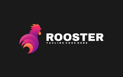 Gradientowe kolorowe logo wektor koguta