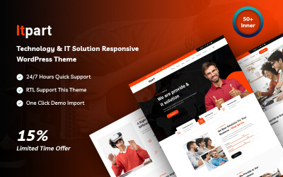 Itpart - Tema WordPress responsivo a soluções de tecnologia e TI